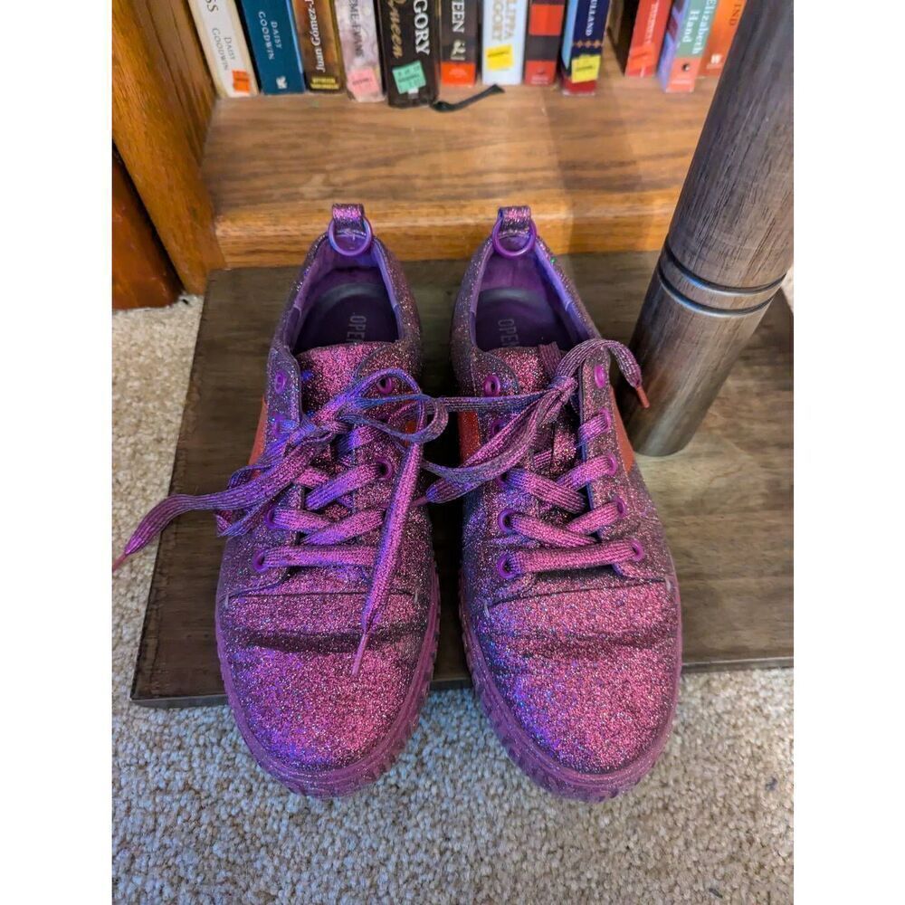 OPENING CEREMONY Glitter La Cienega Amaranth Sneakers EUR Size 40 US 10